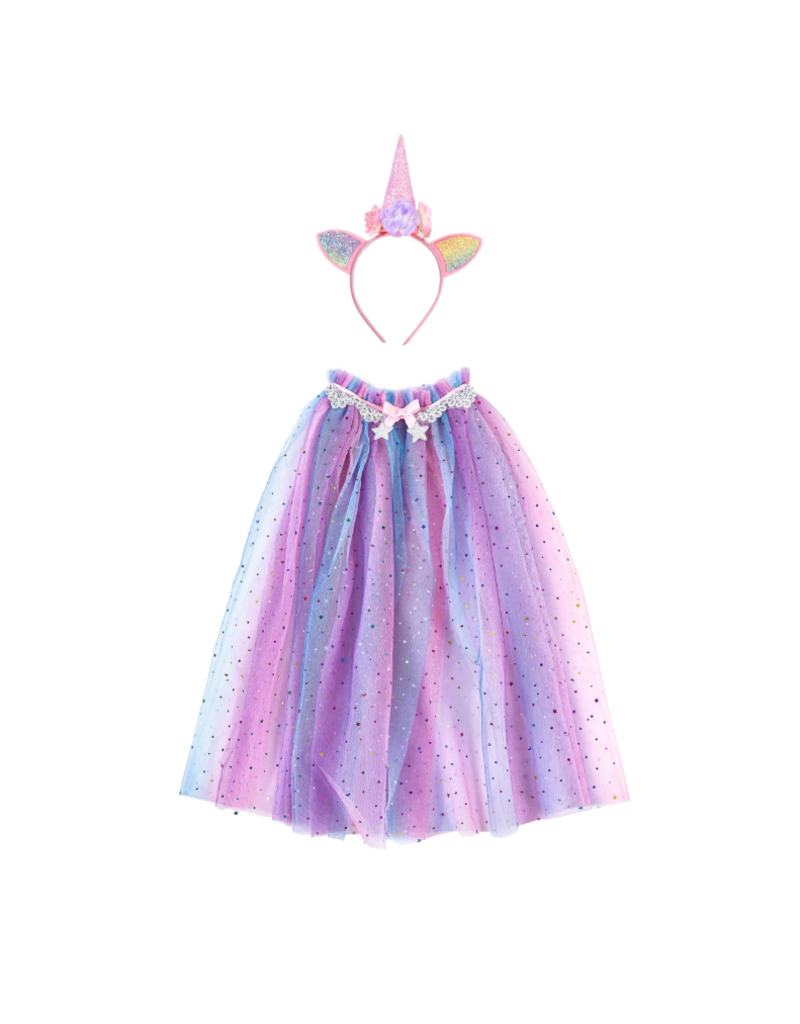 Creative Education (Great Pretenders) Costume Rainbow Unicorn Cape & Headband (Size 4-6)