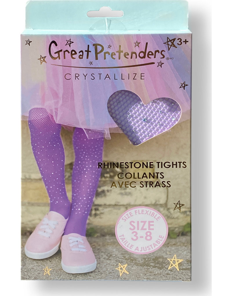 Creative Education (Great Pretenders) Costume Accessories Crystallize Rhinestone Tights - Hot Pink (Size 3-8)