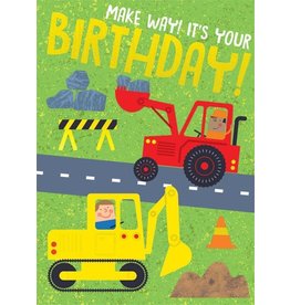 Playhouse Card - Make Way It's Your Birthday! (Construction Equipment)