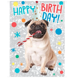 Playhouse Card - Foil Birthday Pug