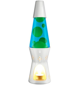 Schylling Toys Lava Lamp Candle Light - Green/Lava Blue/Liquid Gloss Glazed Ceramic Base - 11.5''