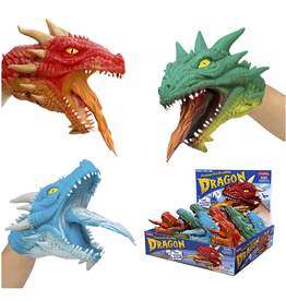 Schylling Toys Novelty Plastic Stretchy Hand Puppet Dragon (Colors Vary; Sold Individually)