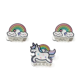 Creative Education (Great Pretenders) Costume Accessories Unicorn/Rainbow Mini Hair Clips