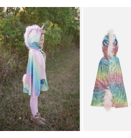 Creative Education (Great Pretenders) Costume Rainbow Reversible Unicorn Dragon Cape (Size 4-6)