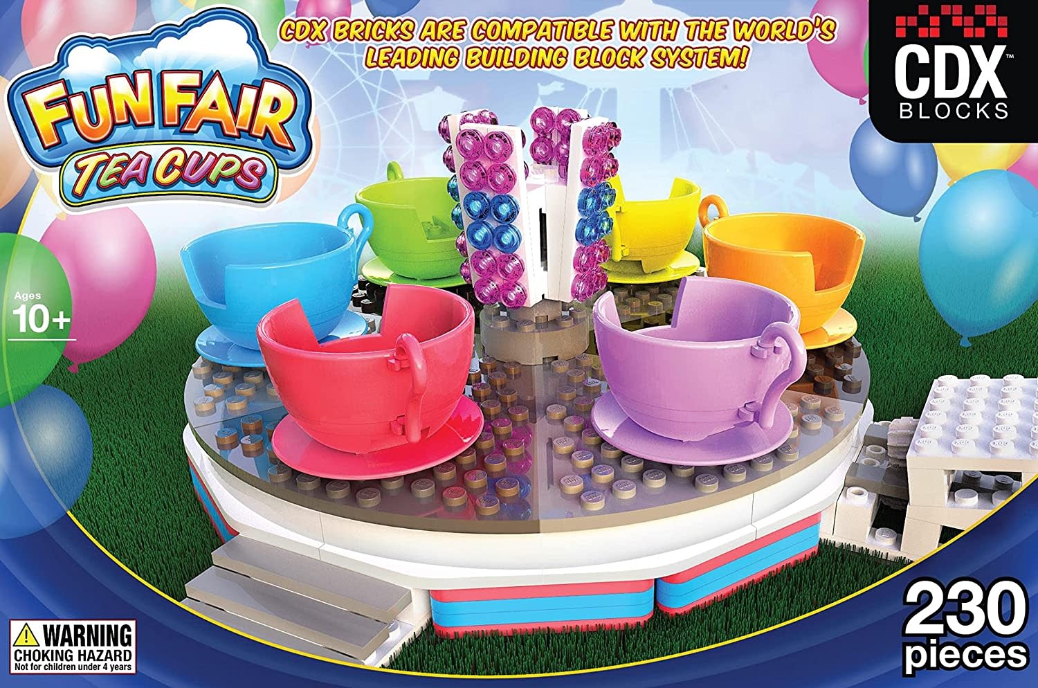 Buildable CDX Blocks Fun Fair Tea Cups
