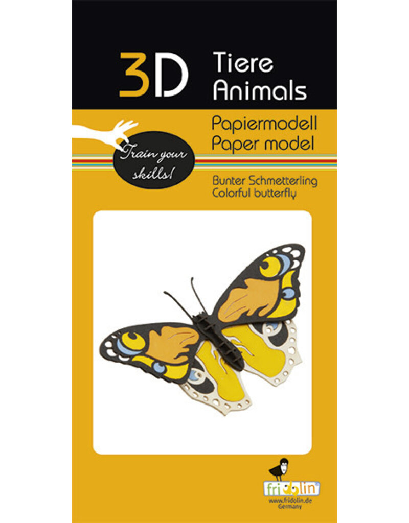 Fridolin Craft 3D Paper Model Colorful Butterfly