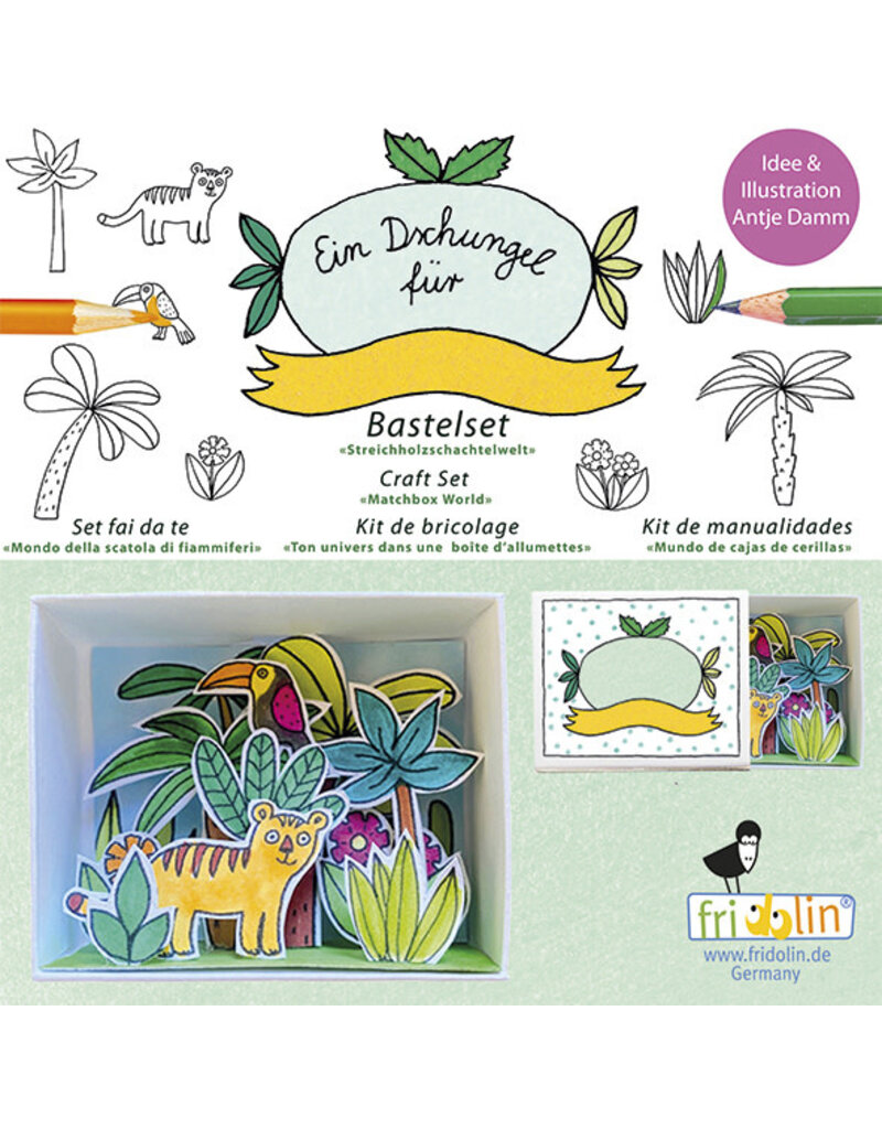 Fridolin Craft Kit Matchbox Card - Jungle