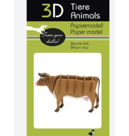 Fridolin Craft 3D Paper Model Brown Cow