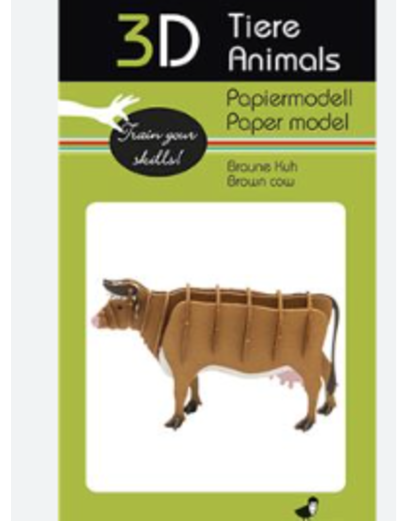 Fridolin Craft 3D Paper Model Brown Cow