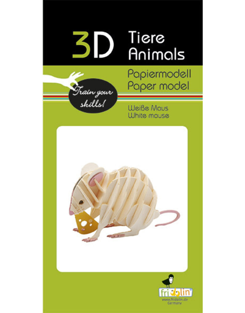 Fridolin Craft 3D Paper Model White Mouse