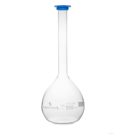Supertek Scientific Scientific Labware Glass Volumetric Flask with Snap Cap 500 mL