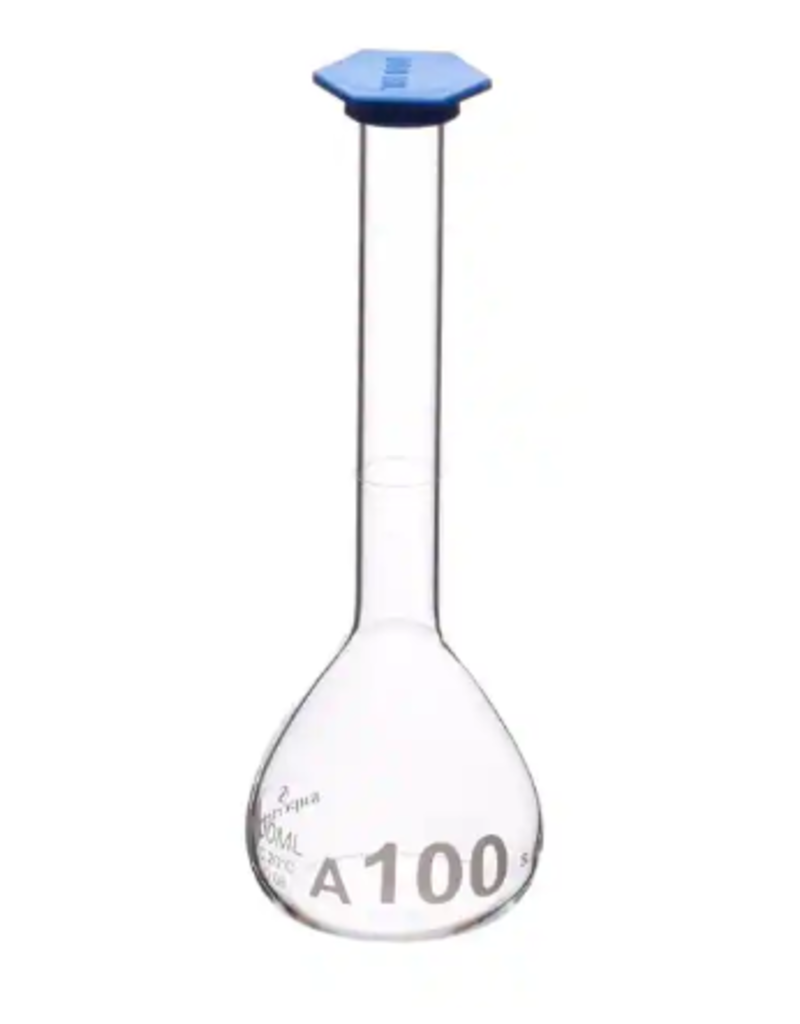 Supertek Scientific Scientific Labware Glass Volumetric Flask with Snap Cap 250 mL