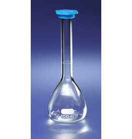 Supertek Scientific Scientific Labware Glass Volumetric Flask with Snap Cap 100 mL