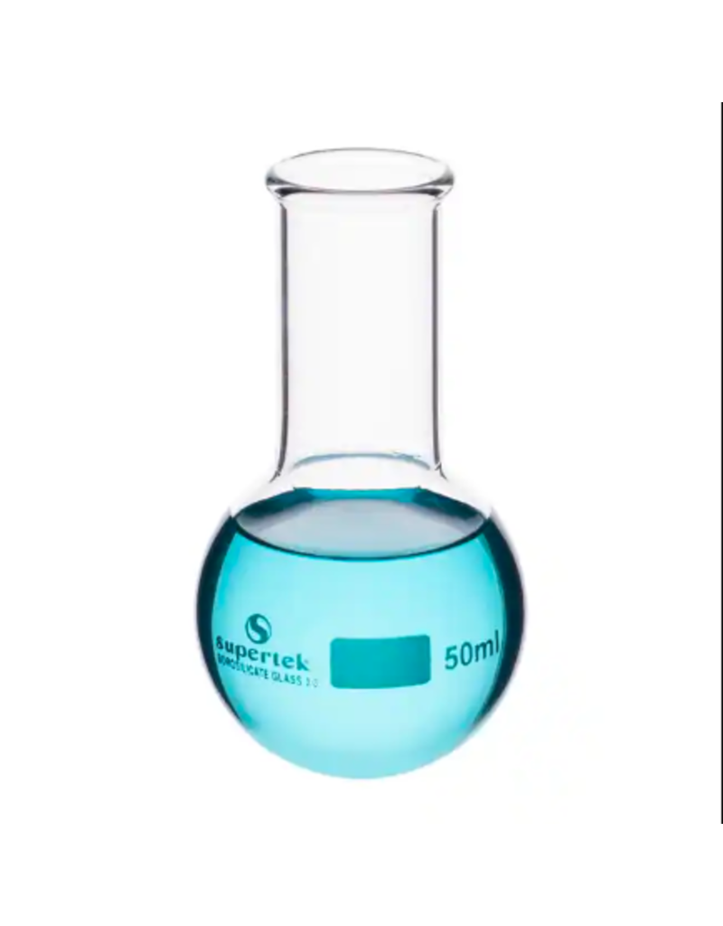 Supertek Scientific Scientific Labware Glass Round Bottom Flask 50ml ...