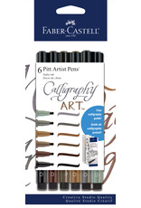 Faber-Castell Art Supplies Pitt Artist Pens Calligraphy Set (6 India Ink)