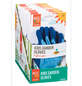 Beetle & Bee Garden Outdoor Kids Garden Gloves (Blue,  Ages 5+)
