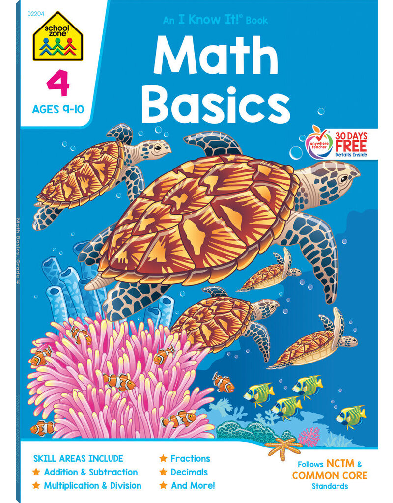 School Zone Workbook Math Basics Grade 4 (Ages 9-10)