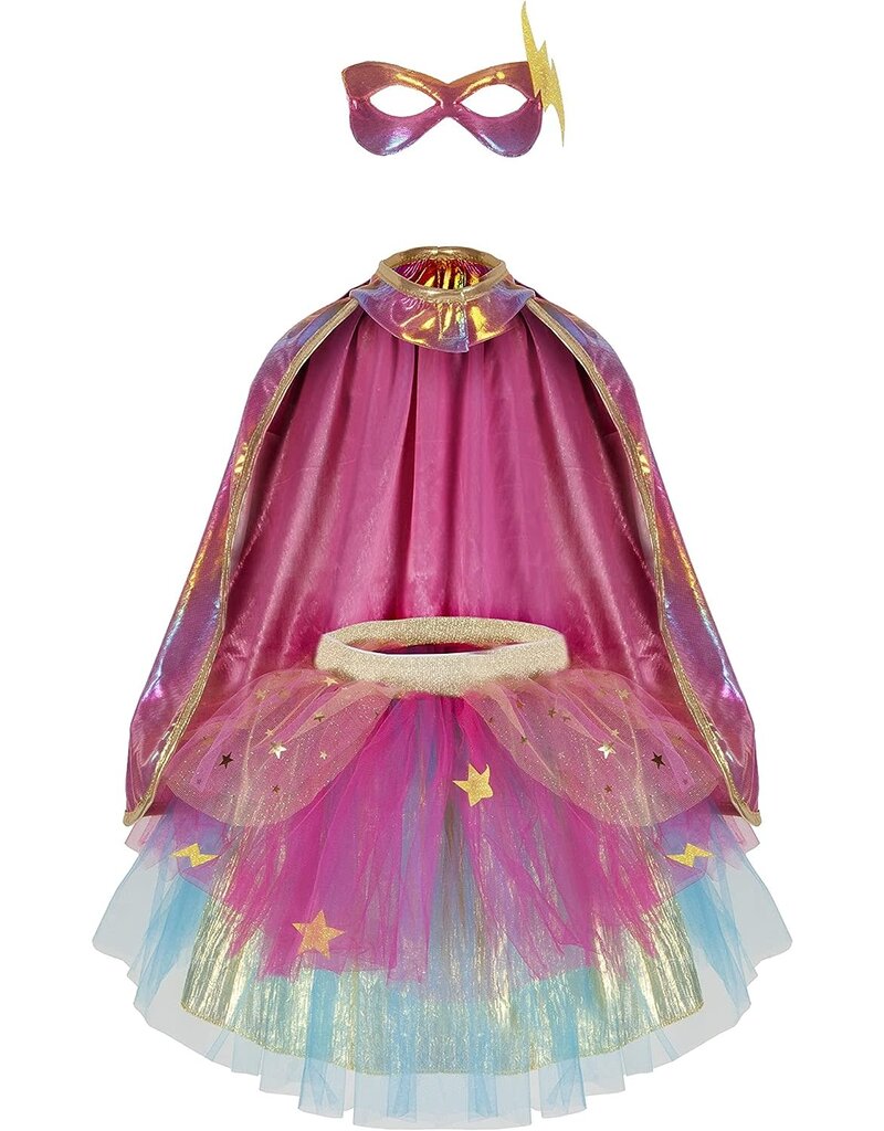 Creative Education (Great Pretenders) Costume Super Duper Tutu Cape & Mask Pack (Pink/Gold)