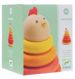 DJECO Baby Wooden Stacking Game Cachempi Hen