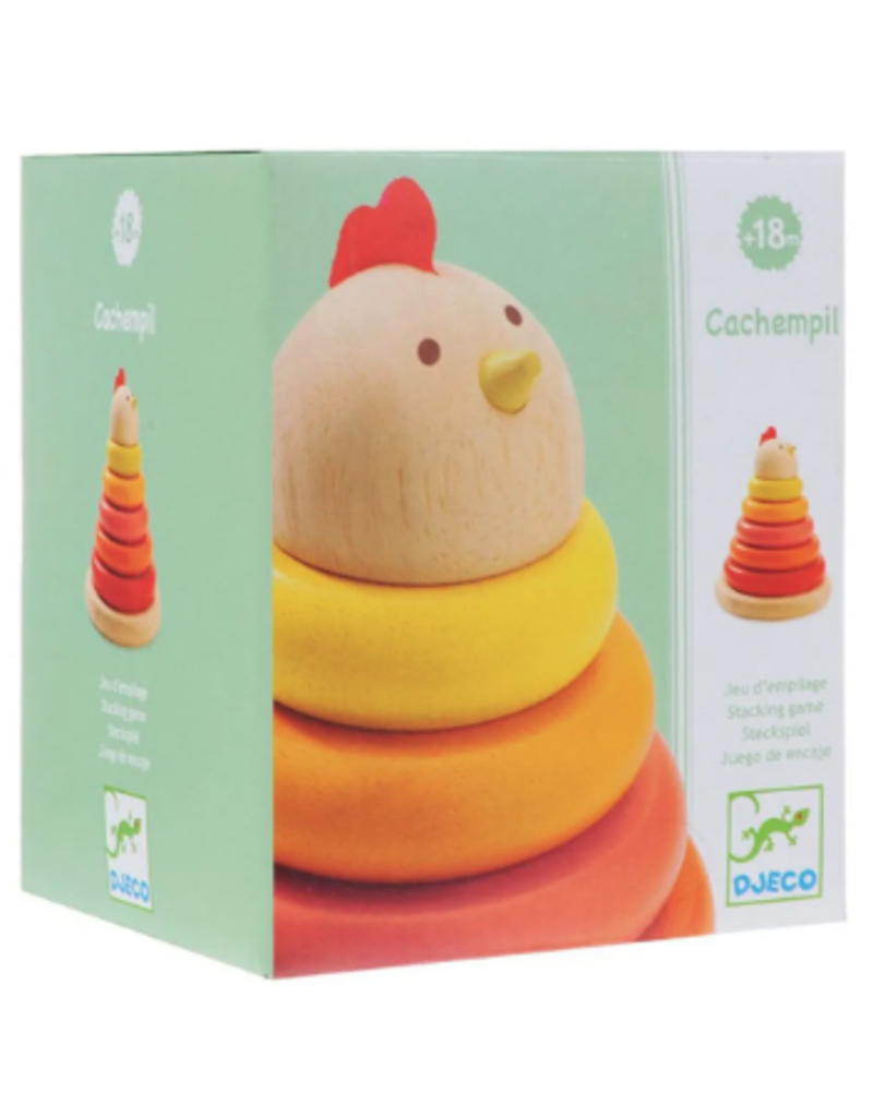 DJECO Baby Wooden Stacking Game Cachempi Hen