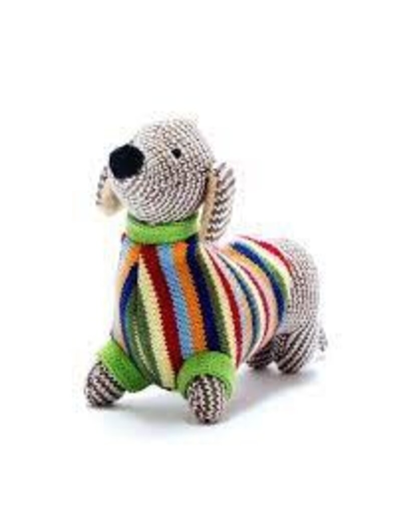 Best Years Ltd Knitted Sausage Dog Rattle