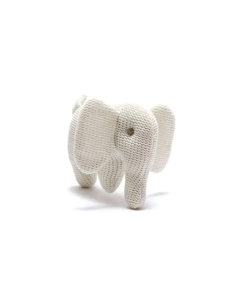 Best Years Ltd Knitted White Elephant Rattle
