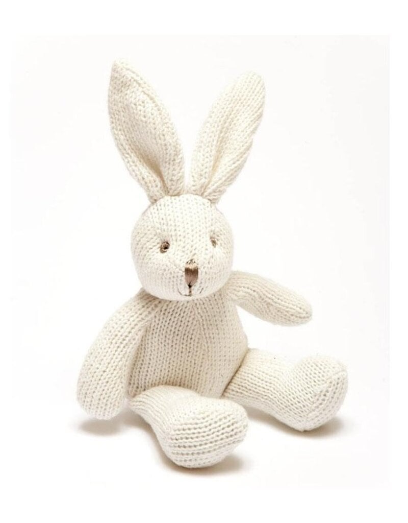 Best Years Ltd Baby Knitted White Bunny Rattle