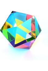CMY Cubes Educational Optical Icosahedron - The Motus - Cyan, Magenta & Yellow Polyhedron