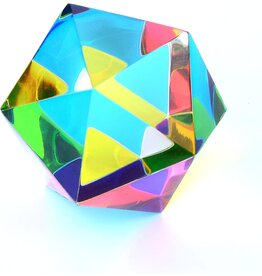CMY Cubes Edcuational Optical Icosahedron - The Motus - Cyan, Magenta & Yellow Polyhedron