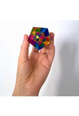 CMY Cubes Edcuational Optical Icosahedron - The Motus - Cyan, Magenta & Yellow Polyhedron