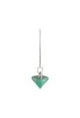 Squire Boone Village Jewelry Pendulum - Green Aventurine Top With Silver Copper Decorations