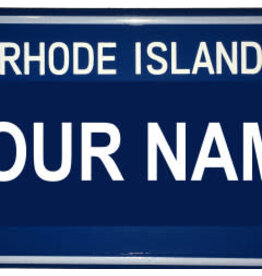 Voorco Designs RI Mini License Plate 4" x 2.25" - Daniela