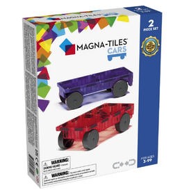 Magnatiles Magnetic Magna-Tiles Cars 2-Piece Expansion Set: Purple & Red