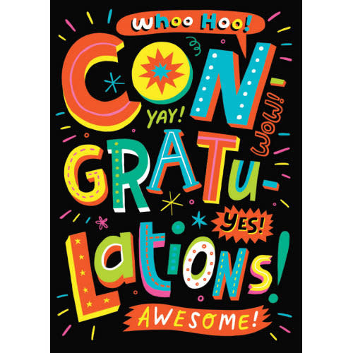 Playhouse Card - Happy Birthday - Congratulations Neon Ink Card - Pow