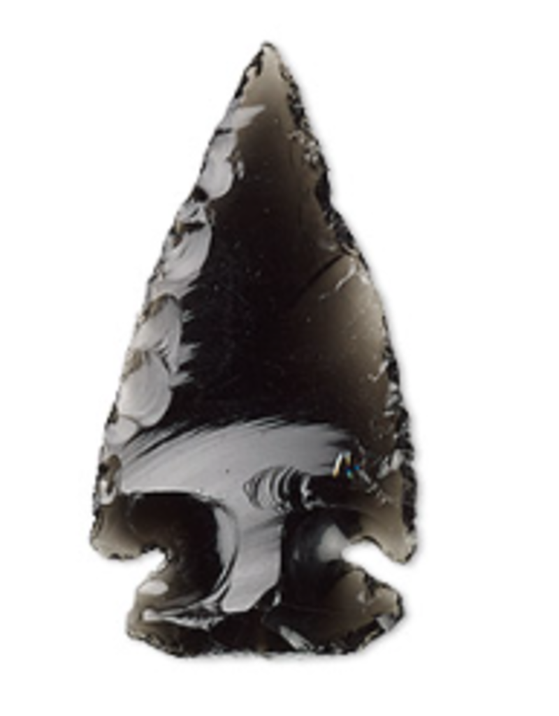 Squire Boone Village Rock/Mineral Collector Box - Obsidian Arrowhead Replica