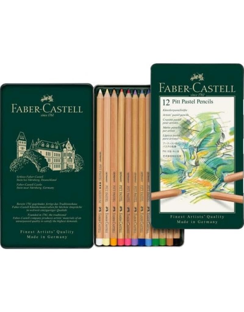 Faber-Castell Pitt Pastel Pencils Metal Tin -  12ct