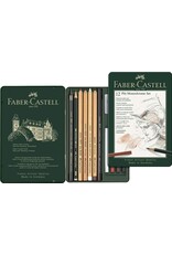 Faber-Castell Art Supplies Pitt Monochrome Set, Tin of 12