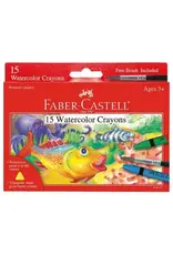 Faber-Castell Art Supplies Watercolor Crayons (w/ Free Brush; Pack of 15)