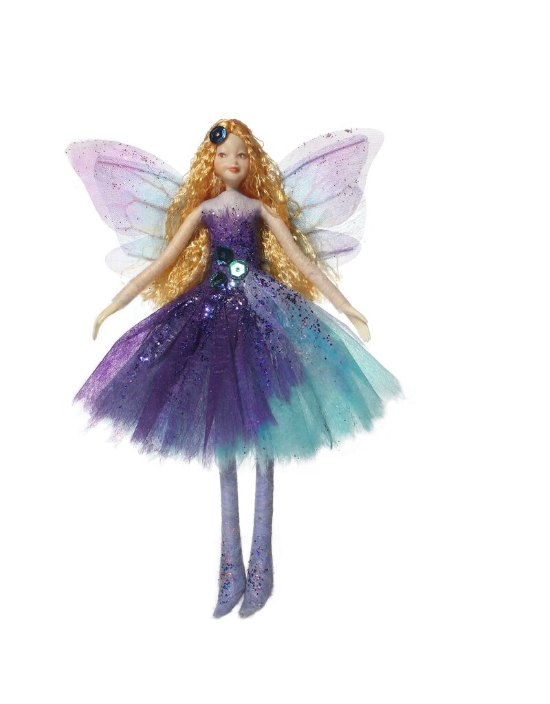 From There To Here Tassie Design Handmade Glitter Fairy Doll with Wings - Violette