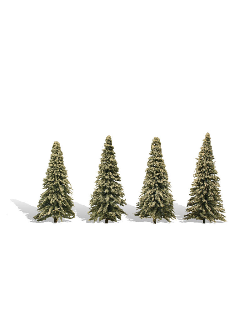 Woodland Scenics Hobby Train Accessories Woodland Classics Blue Needle Trees, 4-Pack (3 1/2 in - 5 1/2 in)