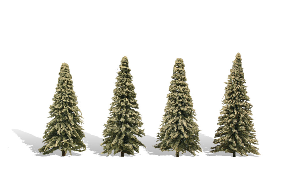 Hobby Train Accessories Woodland Classics Blue Needle Trees, 4-Pack (3 1/2 in - 5 1/2 in)