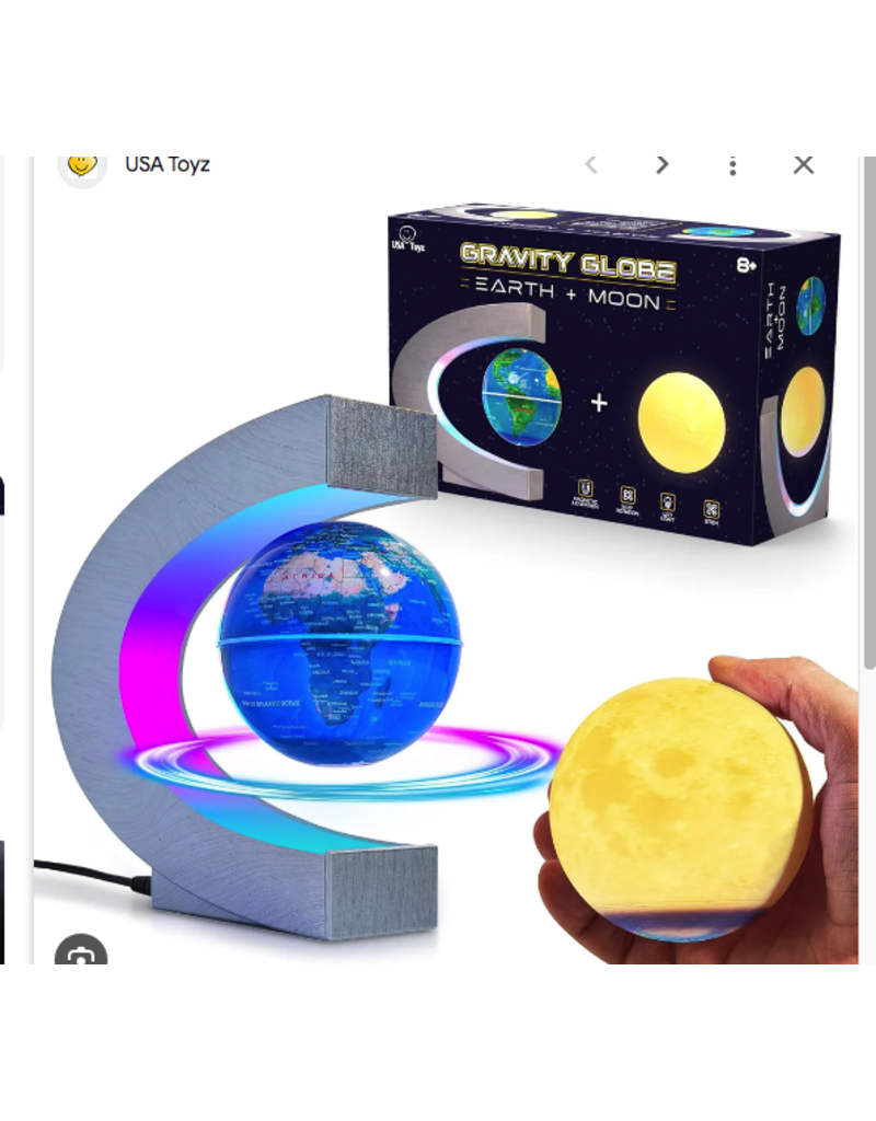 USA Toyz Lamp Gravity Levitating Moon and Earth Globe