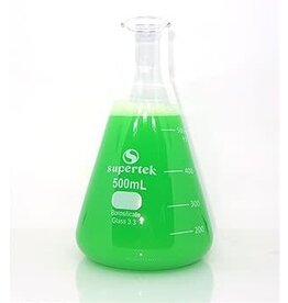 Supertek Scientific Scientific Labware Flask, Conical (Erlenmeyer), Borosilicate Glass 500 mL