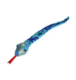 Wild Republic Plush Snake Sequin Teal/Purple (54"; Sold Individually)