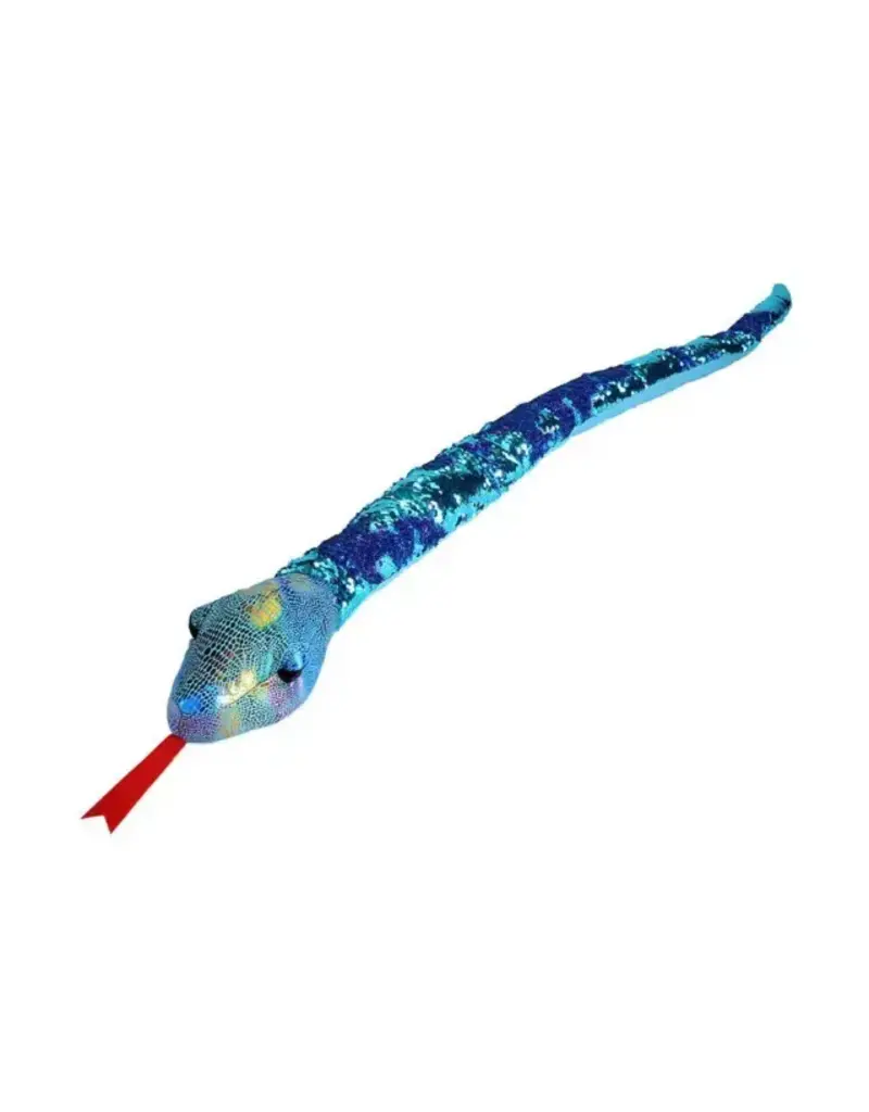 Wild Republic Plush Snake Sequin Teal/Purple (54"; Sold Individually)