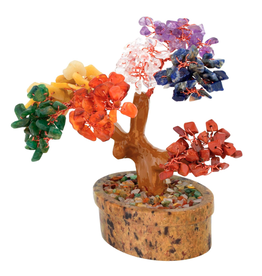 Squire Boone Village Rock/Minerals Mixed Gemstone Bonsai Tree Of Life