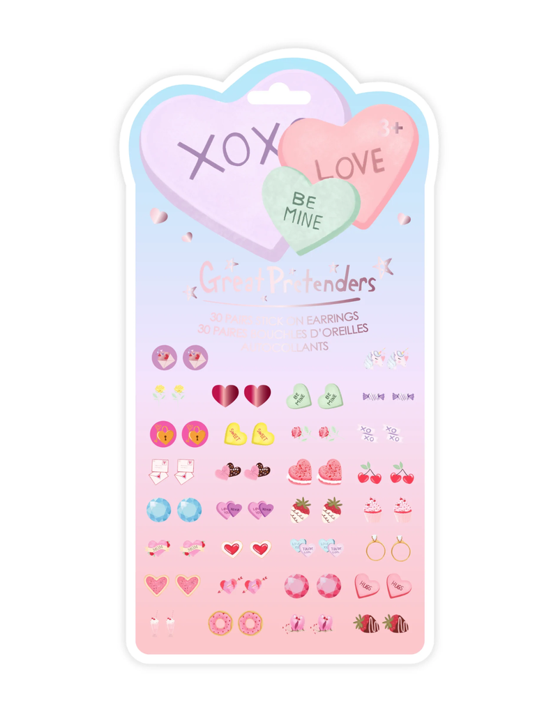Creative Education (Great Pretenders) Candy Heart Valentine Sticker Earrings