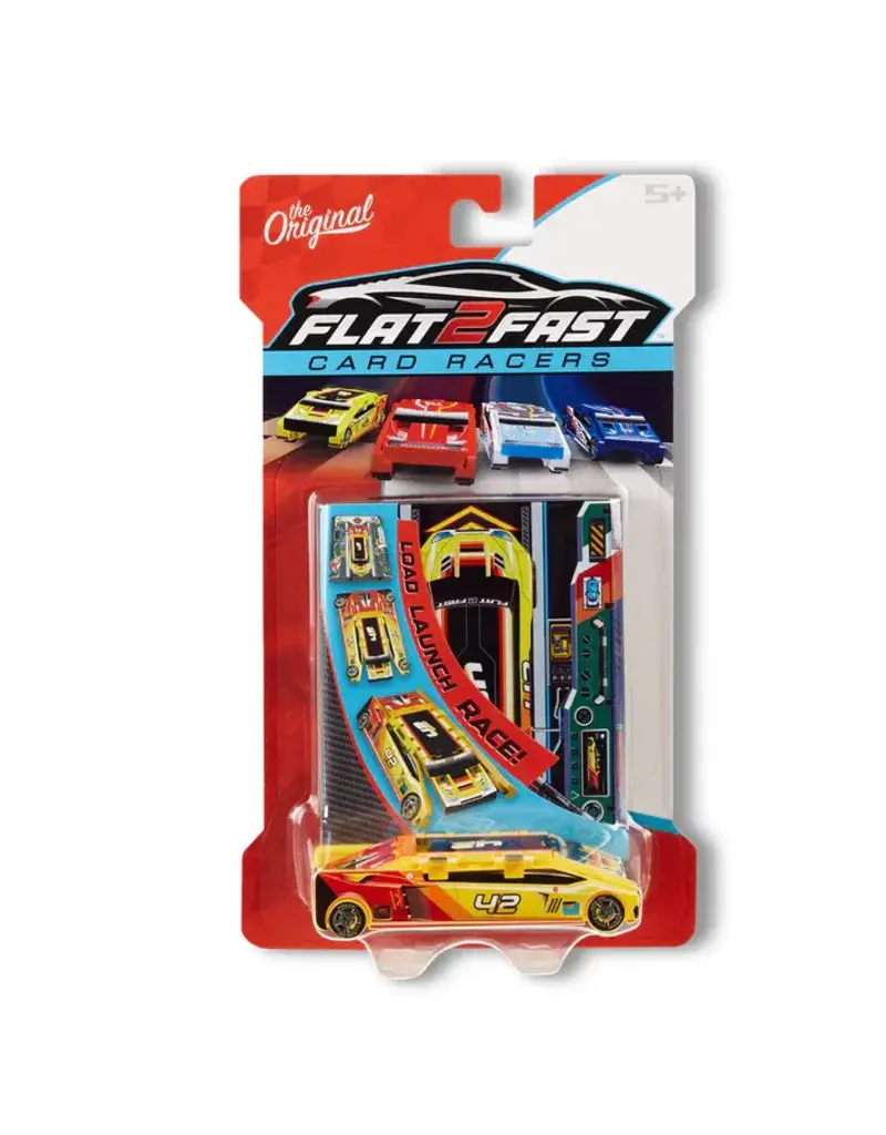 LUKI LAB Novelty Flat 2 Fast Card Racers Yellow Car 42