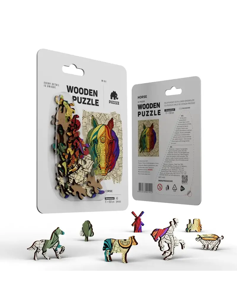 Geek Toys Pocket Size Piecezz Wooden Puzzle - Horse
