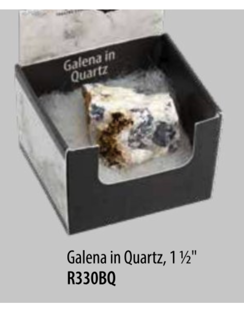 Squire Boone Village Rock/Mineral Collector Box - Galena In Quartz